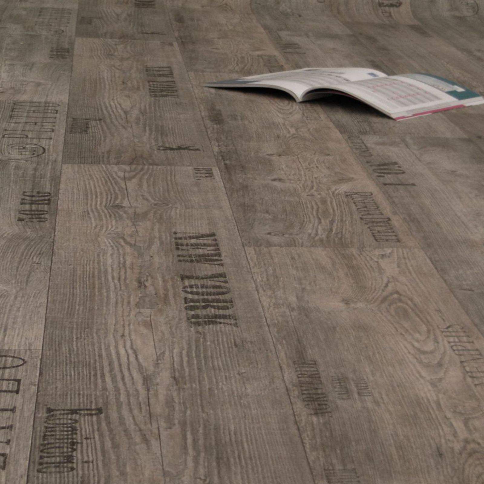 PVC Bodenbelag Holz Rustikal Grau mit Aufdruck