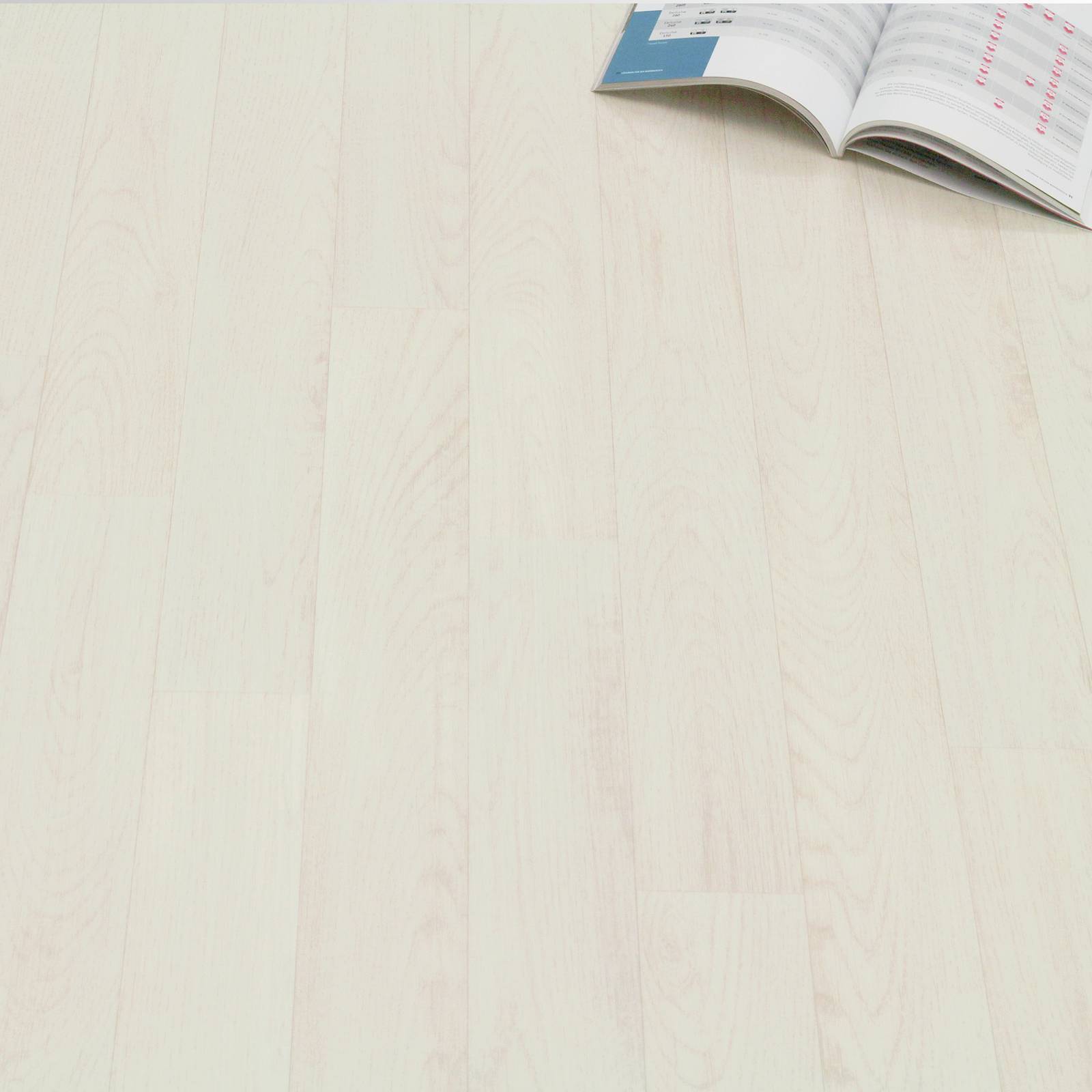 PVC Bodenbelag Holz Planken Weiss Gekalkt - Muster