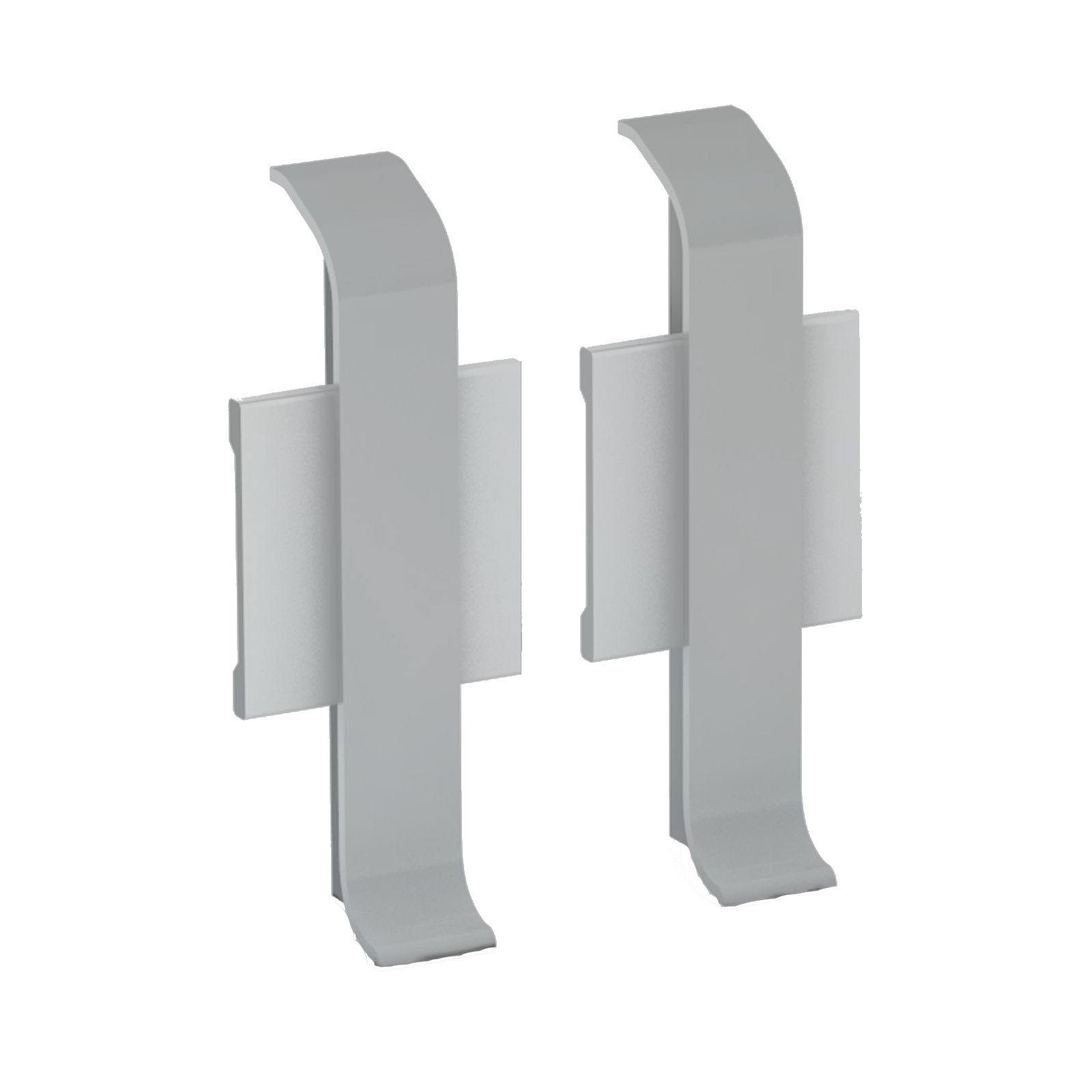 Aluminium Clip Sockelleiste 1 Paar Verbinder Silber Prinz