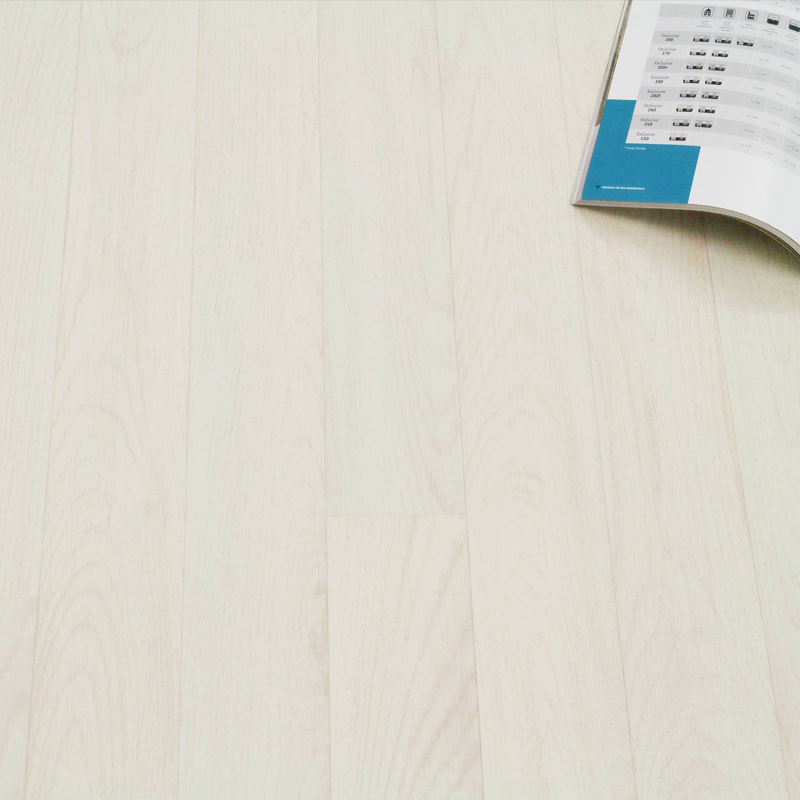 PVC Bodenbelag Holz Planken Weiss Gekalkt - Muster